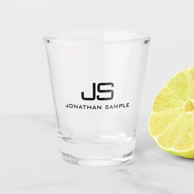 Elegant Modern Initial Best Monogram Template Shot Glass (Front)