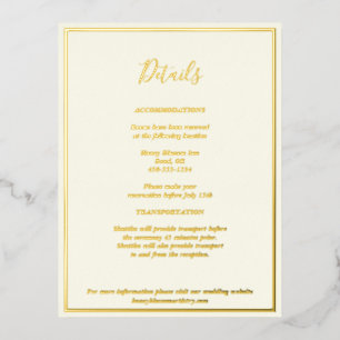 Elegant Modern Ivory Details Gold Foil Card
