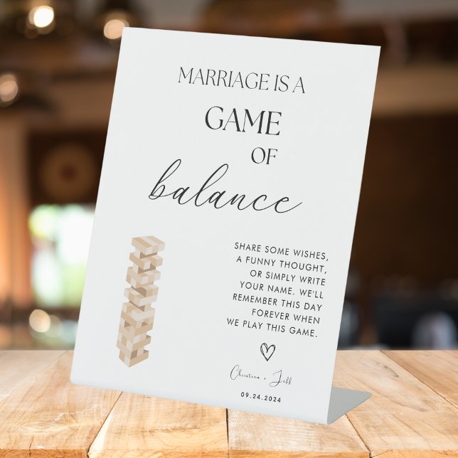 Elegant Modern Jenga Guest Book Wedding Sign (Creator Uploaded)