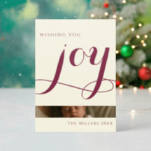 Elegant Modern Joy Calligraphy Script Christmas