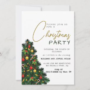 Elegant Modern Joy Christmas Party Invitation