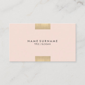 Elegant Modern Kraft Printed Gold Chic Pastel Pink Business Card