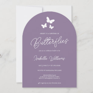 Elegant Modern Lavender Butterfly Bridal Shower Invitation