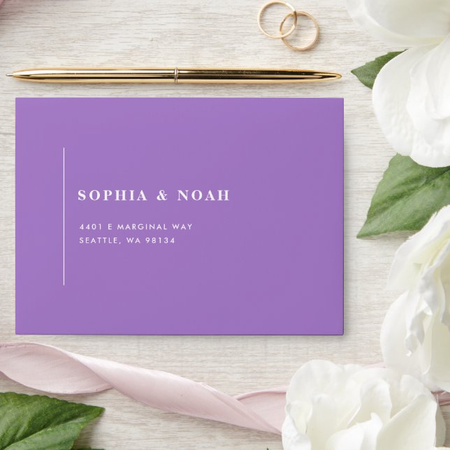 Elegant Modern Lavender Minimal Wedding Envelope (Wedding)