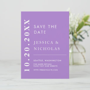 Elegant Modern Lavender Minimalist Wedding Save The Date