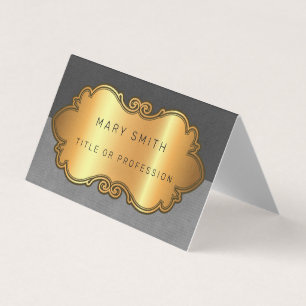 Elegant Modern Leather Gold Business Card