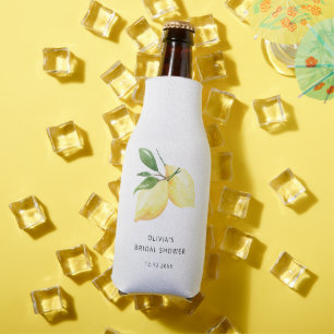 Elegant Modern Lemon Bridal Shower Custom Bottle Cooler