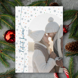 Elegant Modern Let it snow photo Holiday Card