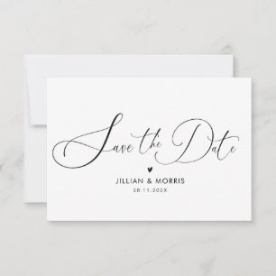 elegant modern lettering save the date invitation