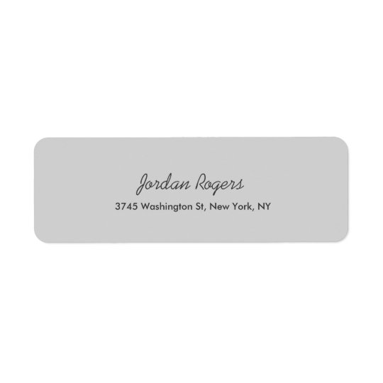 Elegant Modern Light Grey Handwriting Professional Return Address Label