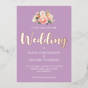 Elegant Modern Light Pink Peony Lilac Wedding