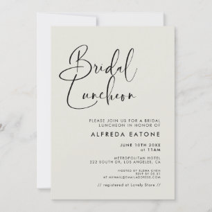 Elegant & modern Light sage green Bridal luncheon Invitation