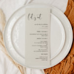 Elegant modern Light Sage green Let's eat wedding Menu<br><div class="desc">Let's eat! Wedding or reception party menu. A modern typography and a trendy sage green colour for your wedding stationery: choose this simple and elegant wedding suite. Fully customisable: you can change the background as well as the text colour as you like.</div>