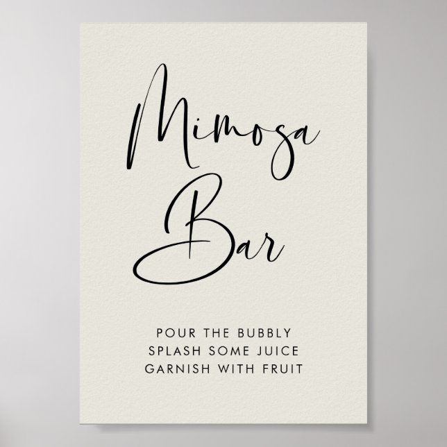 Elegant & Modern Light Sage Green Mimosa bar sign (Front)