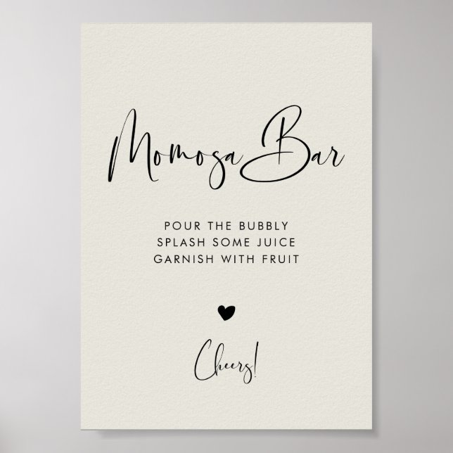 Elegant & Modern Light Sage Green Momosa bar sign (Front)