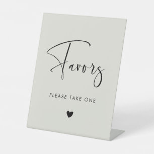 Elegant & Modern Light Sage Green wedding Favours Pedestal Sign