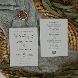 Elegant & Modern Light Sage Green wedding Invitation
