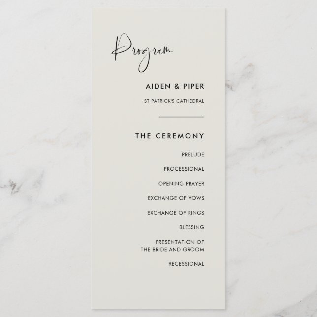 Elegant & modern Light sage green wedding program Programme (Front)
