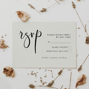 Elegant & modern Light sage green wedding RSVP