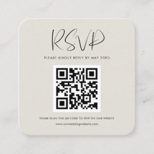 Elegant & modern Light sage QR code RSVP response Enclosure Card