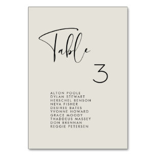 Elegant & modern Light Sage seating chart cards