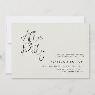 Elegant & modern Light sage wedding after party in Invitation