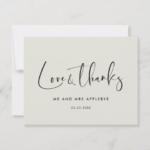 Elegant & modern Light sage wedding Love & thanks Thank You Card