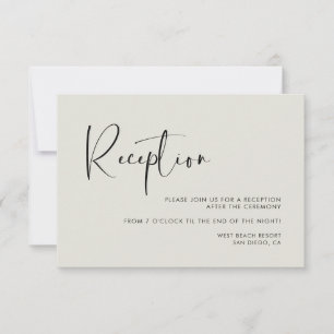 Elegant & modern light sage wedding reception invitation