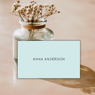 Elegant Modern Light Turquise Salon Beauty Spa Business Card