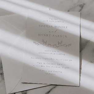 Elegant Modern Line Art Wedding Invitation