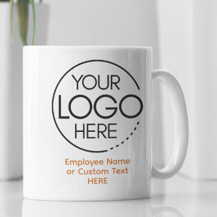 Elegant Modern Logo Employee/Company SWAG Orange Coffee Mug