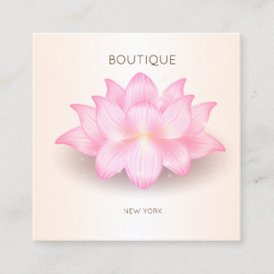 Elegant Modern Lotus Flower, Brush Stroke Square Square Business Card