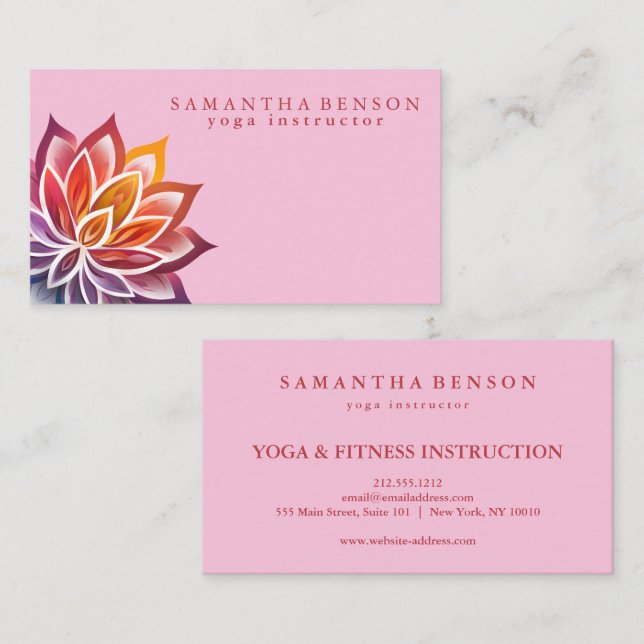 Elegant Modern Lotus Flower  Business Card (Front/Back)