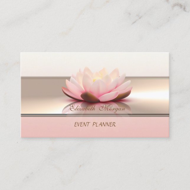 Elegant Modern Lotus Luxury Professional Business Card (Front)