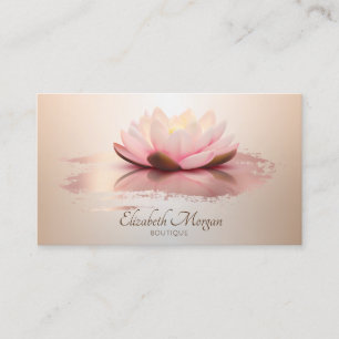 Elegant Modern Lotus Rose Gold Brush Stroke Business Card