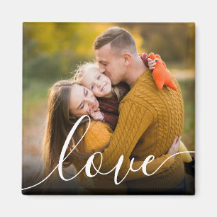Elegant Modern Love Script Photo Magnet