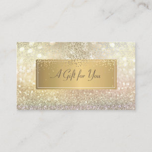 Elegant Modern Luxury Gold Glitter Bokeh Confetti Discount Card