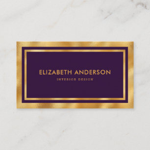 Elegant Modern Luxury Purple and Gold Business Card