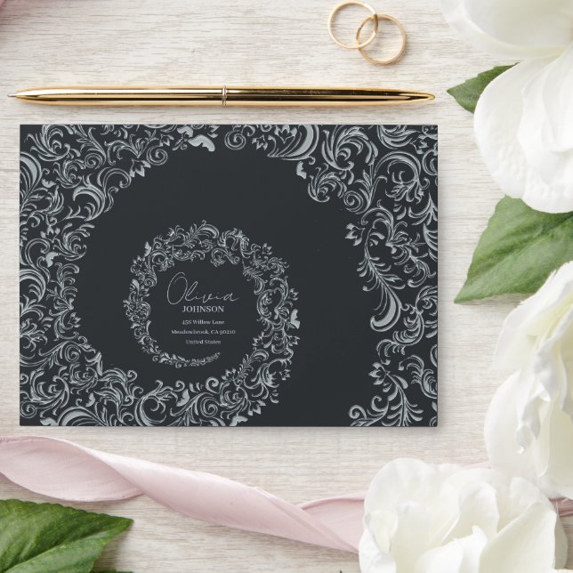 Elegant Modern Luxury Silver Envelope (Wedding)