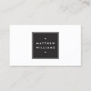 Elegant Modern Luxury Simple Black Box Name Logo Business Card