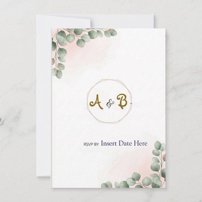 Elegant Modern Luxury Wedding Invitation | Rose Go (Back)