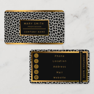 Elegant Modern Luxury White Leopard Collection Business Card