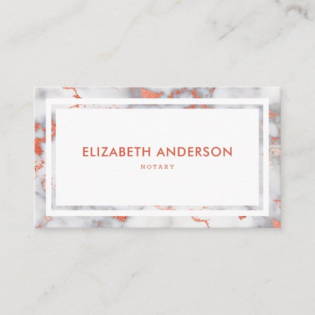 Elegant Modern Luxury White Marble Business Card (Front)