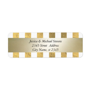 Elegant modern luxy faux gold white stripes