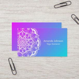 Elegant Modern Mandala Yoga Instructor Holistic Business Card