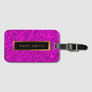 Elegant Modern Marble Black Gold Luggage Tag