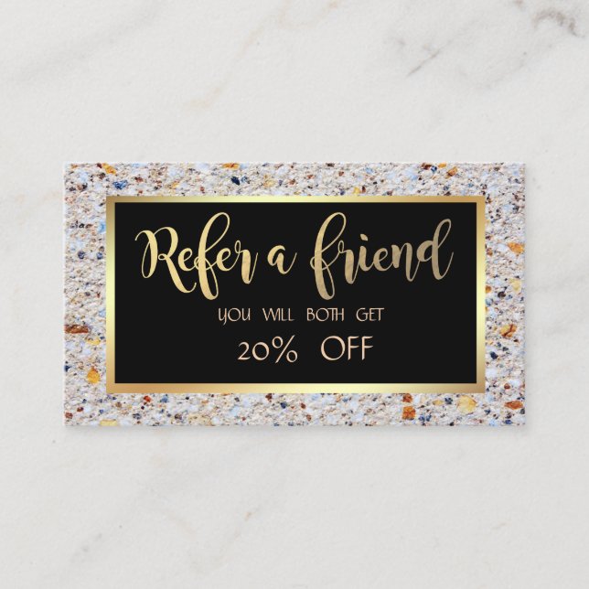 Elegant Modern Marble Stone ,Frame  Referral Card (Front)