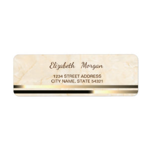 Elegant Modern  Marble, Stripe  Address Label