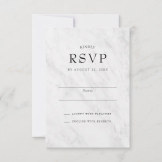 Elegant Modern Marble Trendy Wedding RSVP Cards