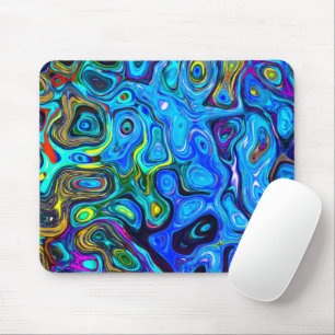 Elegant modern marble watercolor painting Stone Mouse Mat